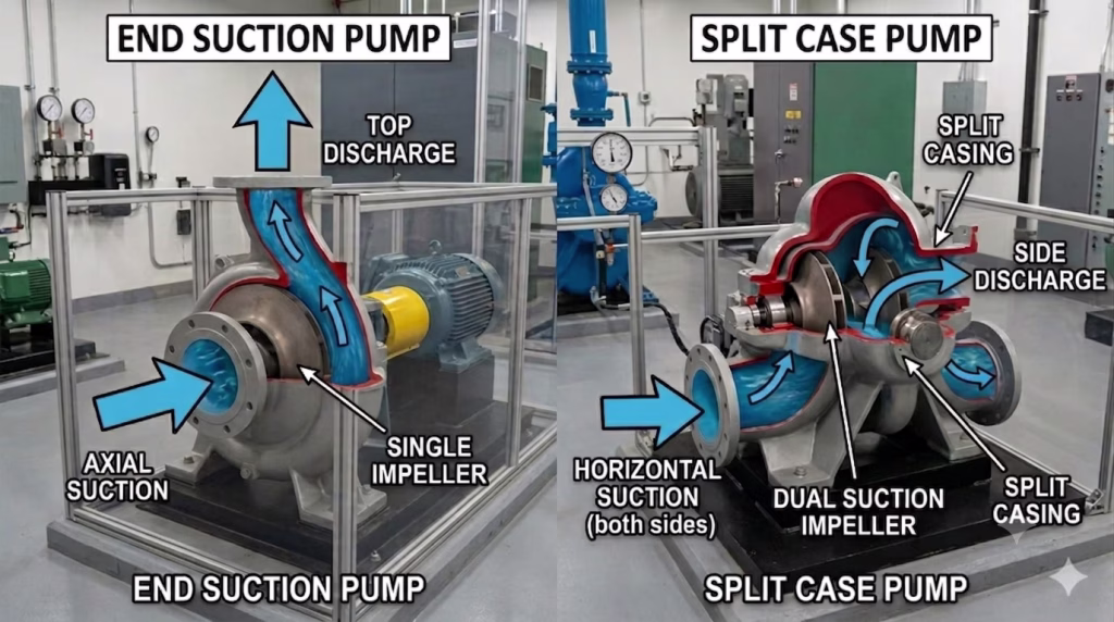 End Suction Pump vs Split Case Pump